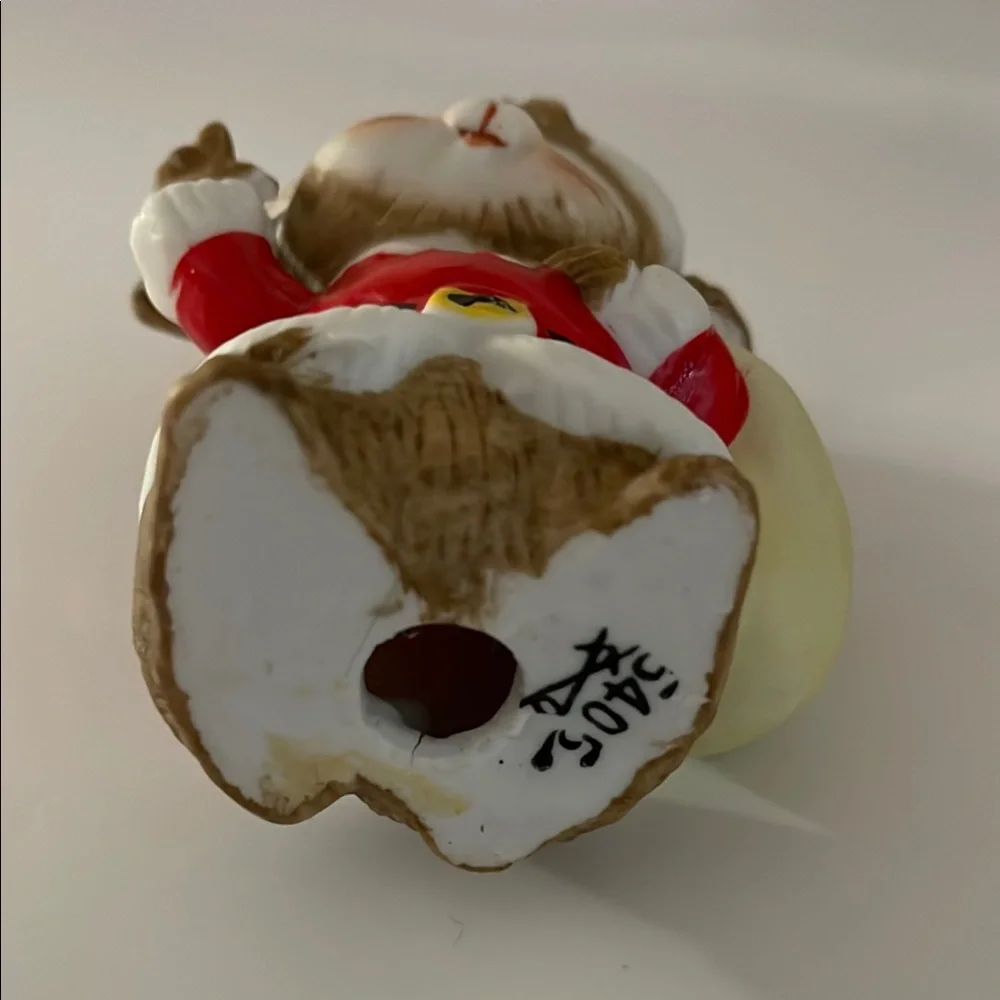 Homco, Porcelain Christmas Santa Claus Mouse Figurine Holding Bag of Toys #5405